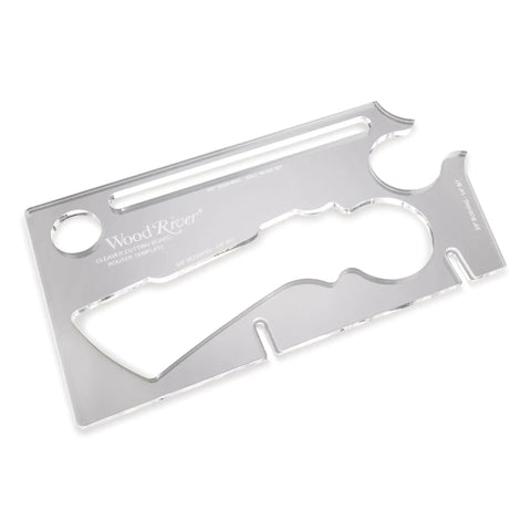 Top Shelf Cleaver Style Cutting Board Router Template, Heavy Duty Clear Acrylic Charcuterie Jig For Serious Woodworkers, Real Deal Kitchen Craft Pattern With Dual Slots, showing precise routing guide.