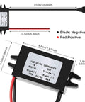 12V To 5V USB Buck Converter Module For Cars, 3A Regulator Power Adapter with USB Output and labeled wiring connections