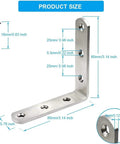 Heavy Duty Steel Angle Brackets Metal Connectors Screws Stainless L Braces dimensions with detailed measurements and screw size