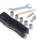 Knockout Centering Dowel Jig For Woodworkers With Rock Solid Aluminum Build and Dead Simple Alignment includes accessories and tools.
