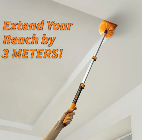 Telescoping Paint Roller Extension Pole With Universal Twist On Metal Tip For Grab And Go Reach Great For Painting Dusting And Window Cleaning Extends From One And A Half To Three Feet Lightweight Yet Sturdy And Easy To Adjust For Hard To Reach Spots used for ceiling dusting