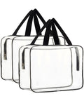 Two Piece Large Clear Makeup Organizer Set With Durable Plastic Tote Bags Waterproof Transparent Handbags For Travel And Everyday Use