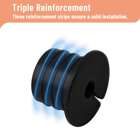 No Fuss Cable Routing Kit For Satellite Internet Cables showing silicone wall grommet with triple reinforcement feature