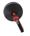 Rock Solid Drain Snake For Clogged Pipes Manganese Steel Cable handle with red trigger and black spool for effective clog removal.