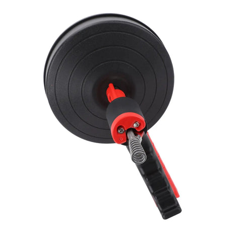 Rock Solid Drain Snake For Clogged Pipes Manganese Steel Cable handle with red trigger and black spool for effective clog removal.