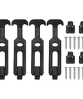 Four Pack T-Handle Rubber Flexible Draw Latches 6 Inch Hood Latch With Screws set displayed on white background