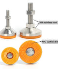 Adjustable Feet M20x85mm For Furniture And Machinery Workhorse Leveling Legs Set For Tables Cabinets Desks Workbenches And Industrial Equipment 115mm Total Height 80mm Base Swivel Levelers Easy Install, 304 stainless steel, PVC cushion bottom