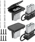 Built Tough 120 Amp Battery Quick Disconnect Connector Kit For 2 To 6 Gauge Cables 600V With Mounting Bracket And Waterproof Cap Four Pack Gray