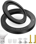 Heavy Duty RV Toilet Seal Repair Kit With Flush Ball Washer And Tough Bottom Gasket For Dometic 300 310 320 showing gaskets and bolts.