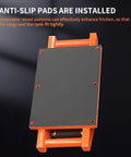Rock Solid Heavy Duty Crawler Machinery Skates With Alloy Steel Wheels And Straight Traction For Moving I Beams Channel Steel Plates And Industrial Equipment, showcasing anti-slip pad design.