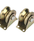 Heavy Duty Beefed Up V Groove Gate Roller Set Two Pack For Sliding Gates And Industrial Machinery With High Strength Steel
