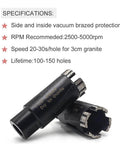 Pair of One And Three Eighths Inch Dry Diamond Core Drill Bits With Five Eighths Eleven Thread For Granite And Masonry