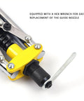 Get Your Hand Rivet Nut Tool Kit Ready For Heavy Industrial Repair Jobs With Double Handle Design And Premium Aluminum Rivets For Solid Connections In Automotive Works. Hand rivet nut tool with yellow head, black grip, and hex wrench for nozzle replacement