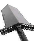 Close-up of NX6 Tempered Steel 36 Inch Shovel With Double Serrated Blade And Wide Non Slip Foot Pegs For Heavy Duty Digging Root Removal