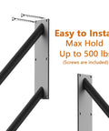 2 Pack 27.5 Inch Black Stair Handrails For 1 To 3 Steps Outdoor And Indoor Wall Mounted Grab Bar Easy install with 500 lbs max hold