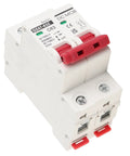 2 Pole Low Voltage Circuit Breaker With 6000A Break Capacity for DIN Rail Mount 63A DC 1000V Max Overload and Short Circuit Protection