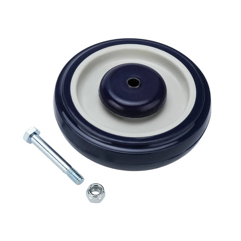 5 Inch Heavy Duty Shopping Cart Replacement Wheels Set Of 4 Stem Casters With 0.3125 Inch Bore Polyurethane Wheels, bolt, and nut