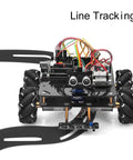 OSOYOO omni-directional Mecanum robotic car kit for Arduino Mega2560 on metal chassis with exposed wiring