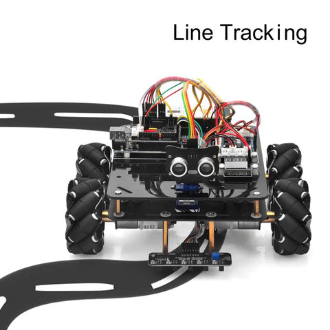 OSOYOO omni-directional Mecanum robotic car kit for Arduino Mega2560 on metal chassis with exposed wiring