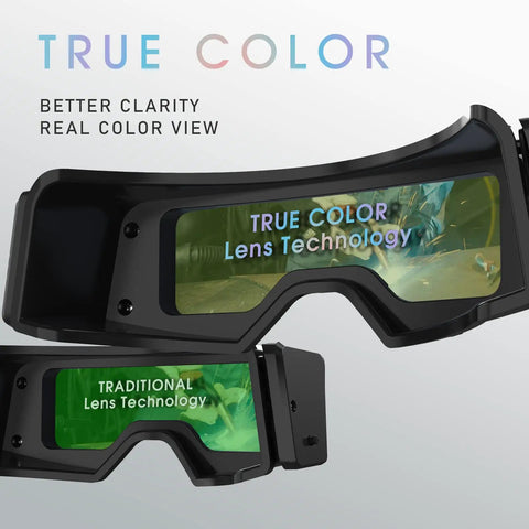 True Color Auto Darkening Welding Goggles With Wide Shade Range 4/5-9/9-13 lens comparison for clarity and color