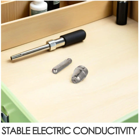 Plasma Cutter Electrode Nozzle Kit For Cut 60 Ag60 SG55 With Drag Shield Cap And Torch Protection Pro Grade Stainless Steel Tips High Efficiency Consumables For Cleaner Safer Mess Free Cuts, stainless steel parts on table