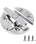 Marine Cabinet Door Catch Latches 316 Stainless Steel Push Button Hardware for boats, rustproof latch with screws, top view