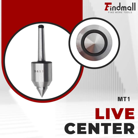 MT1 Live Center 60 Degree Tailstock Center For CNC Lathes Manual Lathes And High Speed Lathes Medium Duty 0.0002 Inch Runout 5000 RPM Max Steel Construction Sealed Front End Keeps Fluid And Debris Out