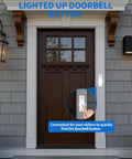Lit LED Doorbell Button Push Button, Wired Replacement with Wall Mount, Durable Copper Interior, Bright White Light installed