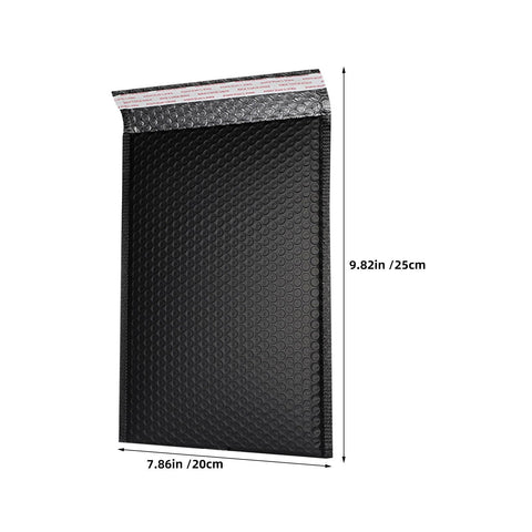 Bubble Mailers 50 Pack 20 By 25 Cm Black Padded Waterproof No Fuss Self Seal Envelopes with Open Flap