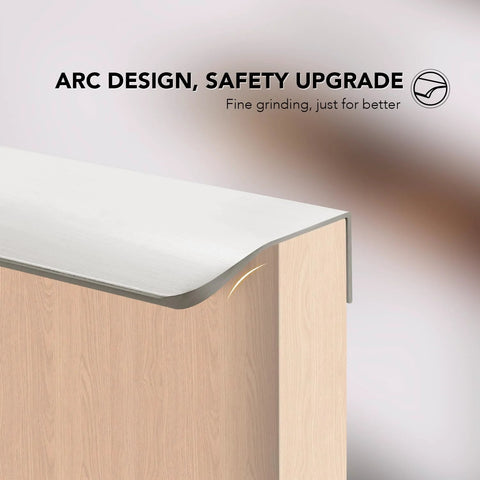 Edge view of Six Pack Cabinet Handles Finger Edge Pulls 150mm Five Point Nine Inch Brushed Nickel Finish showing arc design