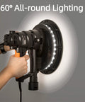 Person holding Powerful 800W Electric Drywall Sander With Vacuum And LED Light Variable Speed Removable Handle under lighting
