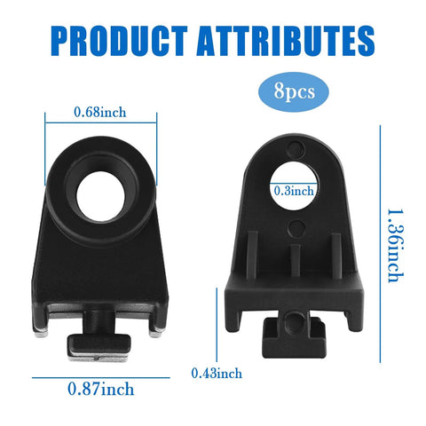 Eight Piece Universal Radiator Fan Mounting Feet Brackets L Shaped Install Legs measuring 1.36x0.87 inches for securing slim fans.