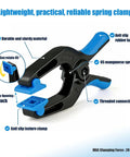 Heavy Duty 4 Inch Spring Clips 12 Pack Plastic Clamps With Steel Springs Built For Woodworking Backdrop Stands Pool Covers Photography And Crafts Built Tough For Strong Grip And Rust Resistant Performance close-up