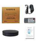 Heavy Duty Motorized Rotating Turntable With Remote Control 360 Degree Electric Product Display Stand For Jewelry Photography Video Marketing Show And Retail Store Black 24 Inch Wide Base with remote and charger.