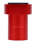 Red base of Pro Grade 10 Pack Bench Dogs Non Slip Aluminum Clamps for Woodworking Workbench Stops 20mm Dia, anodized alloy.