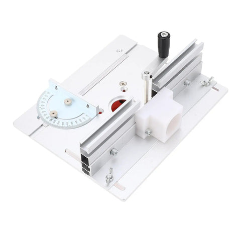 Rock Solid Manual Router Lift For Woodworking Tables Featuring 51 Millimeter Lifting Stroke with aluminum base and adjustable guide.