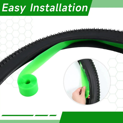 10 Pack Bike Tire Liners For 24, 26, 27.5, 29 And 700c Tires, TPU Protected Inner Tube Flat Protector, easy install shown