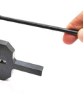 Hand holding Radius Ball Turning Tool For Lathe With Three Eighths Inch Shank HSS Bit for precision sphere turning on mini lathes.