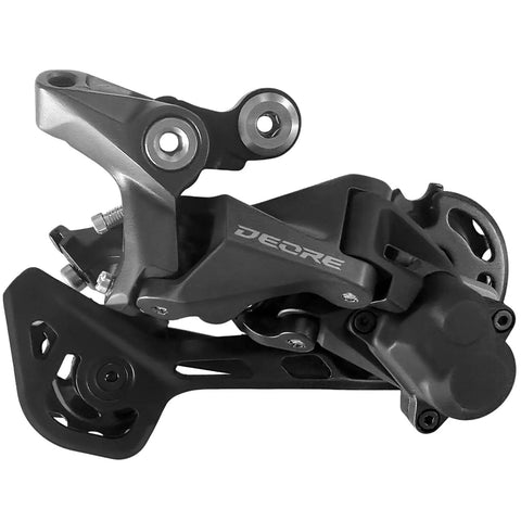Silver and black Ten To Eleven Speed Rear Derailleur For Mountain Bikes Direct Mount 11T To 46T Gear Range RD M5120 SGS
