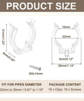 U Clip Tube Light Holder Bracket Set For LED Fluorescent Tubes, dimensions and screw details, clear plastic