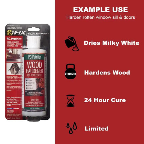 Wood Repair Epoxy Paste And Wood Hardener Kit DIY Friendly With 24 Oz Woody Paste And 32 Oz Petrifier For Rotted Wood Repair
