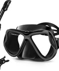 All In One Dry Snorkel Set With Panoramic Wide View Mask, Anti Fog Scuba Diving Gear For Adults And Kids, Leakproof Dry Top Snorkel
