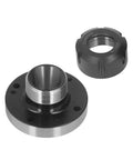 Dope 80mm Carbon Steel Collet Chuck Holder For CNC Milling Machines And Lathes With Super Secure Mounting Plus Precision Grip, showing collet and backing plate.