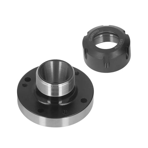 Dope 80mm Carbon Steel Collet Chuck Holder For CNC Milling Machines And Lathes With Super Secure Mounting Plus Precision Grip, showing collet and backing plate.