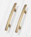 20 Pack 3 Inch Center To Center Solid Heavy Duty Zinc Alloy Cabinet Handles In Champagne Bronze Arch Drawer Pulls For Kitchen And Bathroom Cupboards Modern Hardware, two handles shown.