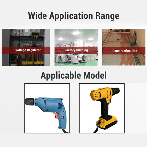 Heavy Hitter Electric Drill Wire Stripper Attachment on blue and yellow drills, showcasing diverse applications in wiring tasks.