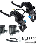 Seven Eighths Inch Universal CNC Hydraulic Brake Clutch Master Cylinder Kit With Adjustable Lever And Reservoir For Motorcycle Handlebars