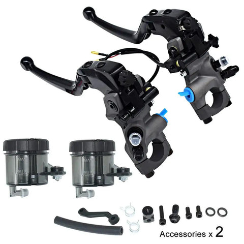Seven Eighths Inch Universal CNC Hydraulic Brake Clutch Master Cylinder Kit With Adjustable Lever And Reservoir For Motorcycle Handlebars