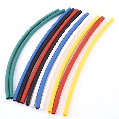 Ultimate 70 Piece Heat Shrink Tube Kit With Polyolefin Wire Wrap Tubing, 5 Smalls Sizes And 7 Cool Colors, Flame Retardant For Cars Motor Homes And Garages Shops At Up To 230 Degrees F. assorted heat shrink tubes in 7 colors