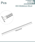 5Pcs 2Mm By 102Mm Stainless Steel Rods 304 Solid Round Lathe Bars shown with dimensions and material details